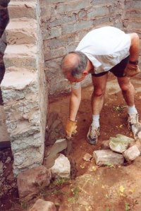 Pete laying stone
